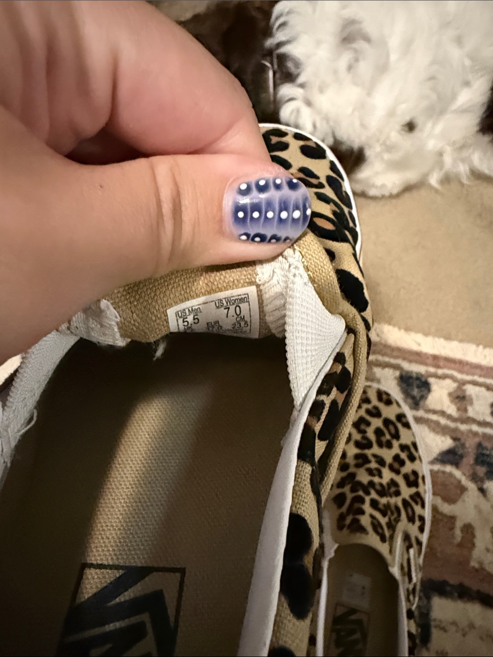 Vans Women’s Slip-On Sneakers in Leopard Print - Tan/Black - Picture 4 of 7